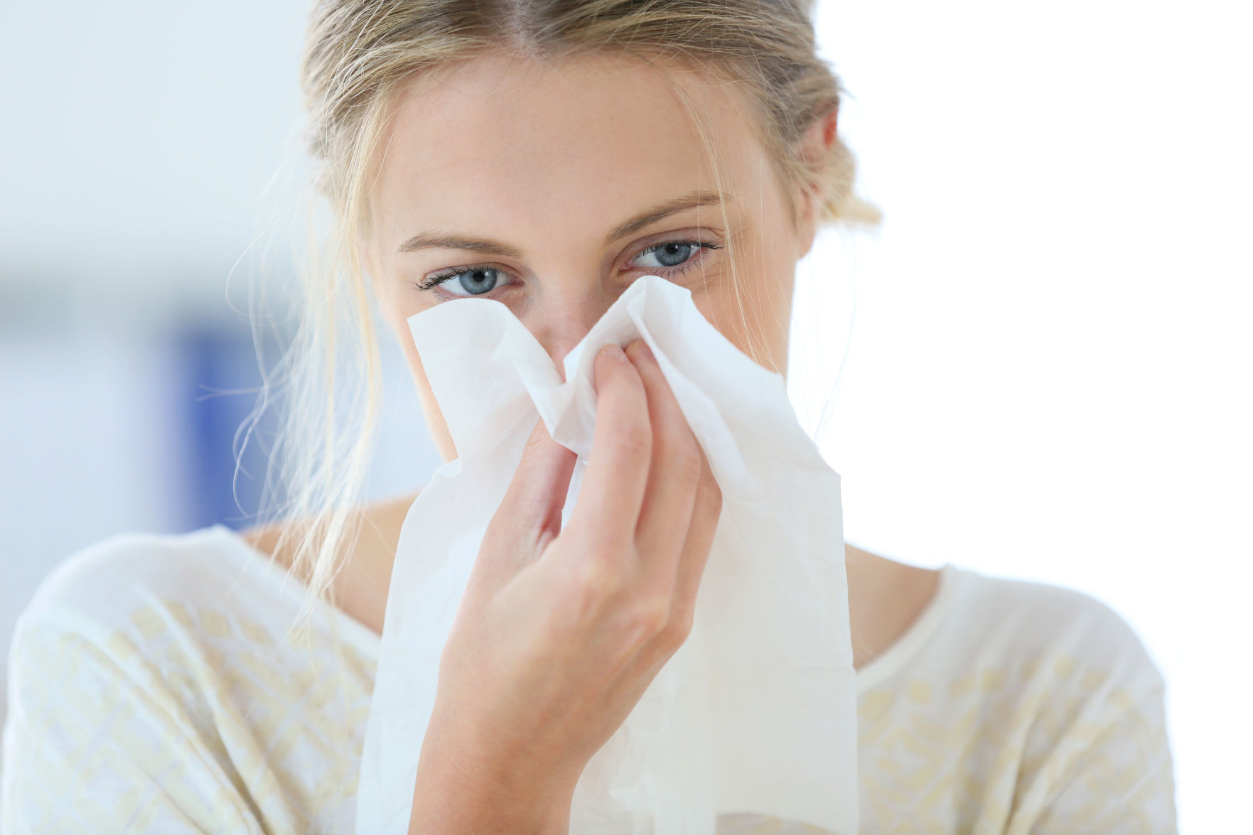 Woman with allergies